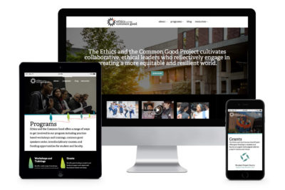 Ajitate Design Custom Responsive Wordpress Theme for Ethics and the Common Good Project